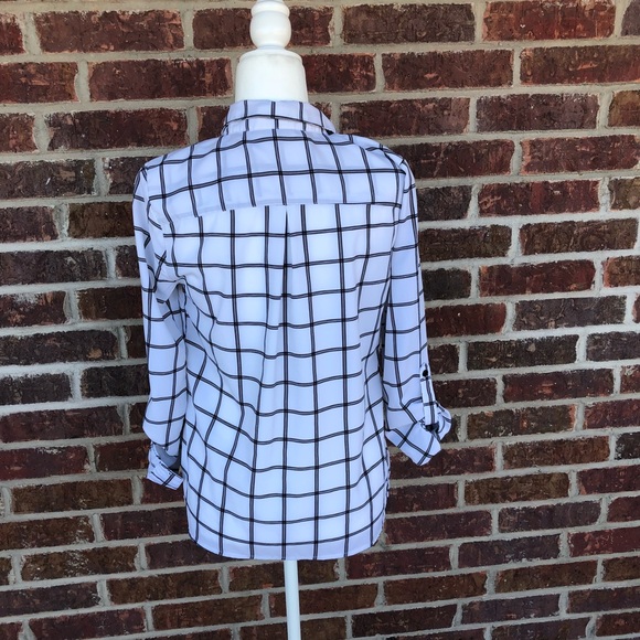 Rebecca Malone Black And White Button Top Sz Small - Picture 3 of 7